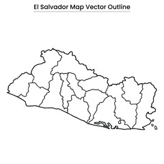 El Salvador Map Vector Outline