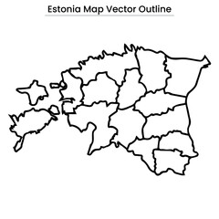 Estonia Map Vector Outline