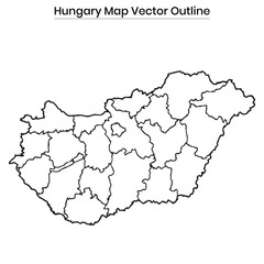 Hungary Map Vector Outline