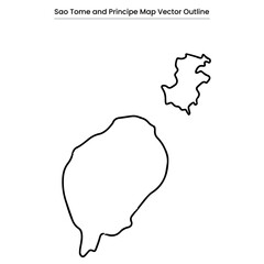 Sao Tome and Principe Map Vector Outline Editable Country Silhouette with District Borders