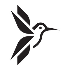 Hybrid Hummingbird Bee Icon Unique Fusion Symbol