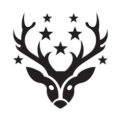 Celestial Deer Time Icon Mythic Symbol Design