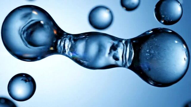 Science-backed hydration and water movement in a dynamic blue liquid sphere, perfect for cutting-edge medical and laboratory research projects