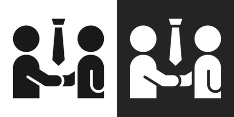 Colleagues Icon In Black And White Glyph Style