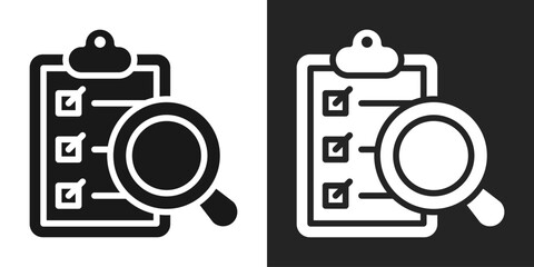 Reviewing Icon In Black And White Glyph Style