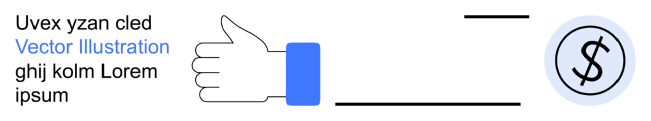 Business approval, financial success, investment, decision making, rewards, payment system. A thumbs-up next to a money sign. Business approval and financial success concept