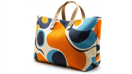 Decorative tote bag isolated on white