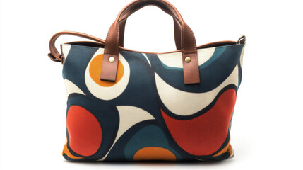 Decorative tote bag isolated on white