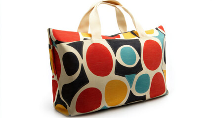 Decorative tote bag isolated on white