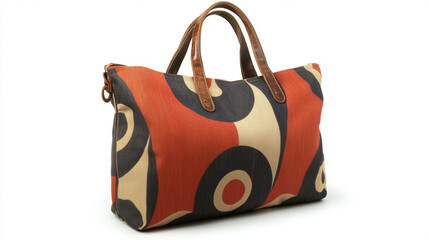 Decorative tote bag isolated on white