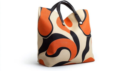 Decorative tote bag isolated on white