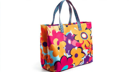 Decorative tote bag isolated on white