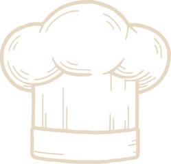 Chef Hat Minimal Doodle Outline