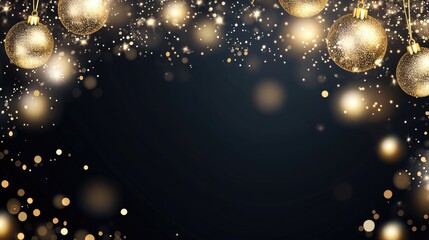 A dazzling display of gold glitter and shining particles illuminates a dark canvas, creating an enchanting, festive ambiance perfect for celebrations