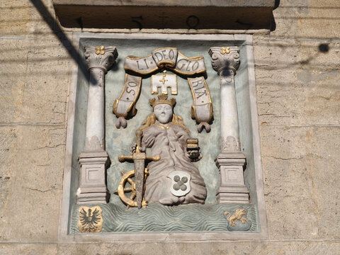 Half-relief of Saint Catherine in Esslingen - Germany