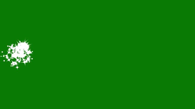 Fast magic glitter sparkle stars trail animation, magical glitter line stars, pixie dust path, white twinkling particles, starlight dust line loop, curved stars motion animation on green screen. 4K