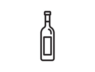 Minimalist 2D Line Art Wine Bottle Icon Design for Elegant Modern Creative Projects Online