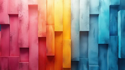 Background with 3D geometric shapes. Colorful geometric blocks.