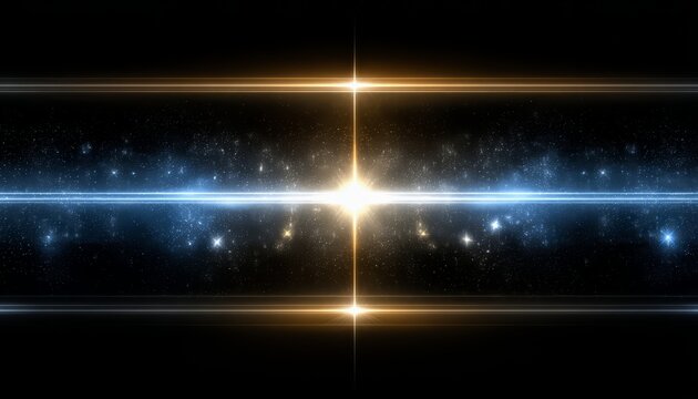 Bright light is shining on a dark background, creating a sense of depth and contrast. The light is yellow and orange - Powered by Adobe