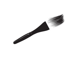 Modern clean 2D vector line art paint brush icon for digital illustration and branding
