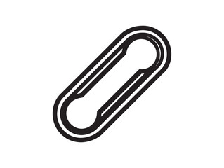 Paper Clip Icon 2D Vector Line Art Minimalist Style Design Modern Office Stationery Symbol