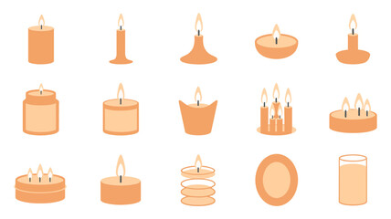 Warm and inviting candles glowing softly perfect for meditation, relaxation, romantic evenings, or cozy home decor, originally scalable graphics