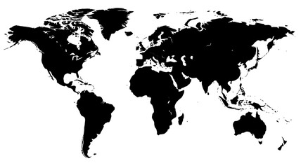 Detailed world map illustration for global business reach, international market analysis, and worldwide connectivity solutions for modern corporations