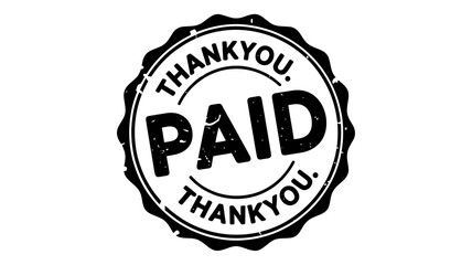 Fototapeta premium Authentic black grunge paid stamp for invoices, bills, and receipts, showing accounting success, perfect for financial documents and business statements