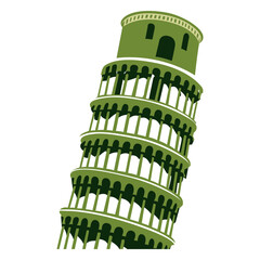 Pisa tower cartoon draw © Vexels