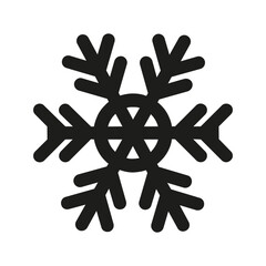 Snowflake flat icon silhouette