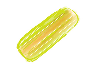 Bright yellow and orange abstract brush stroke with white lines