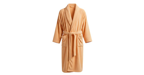 Beige bathrobe isolated on white background, perfect for a spa day