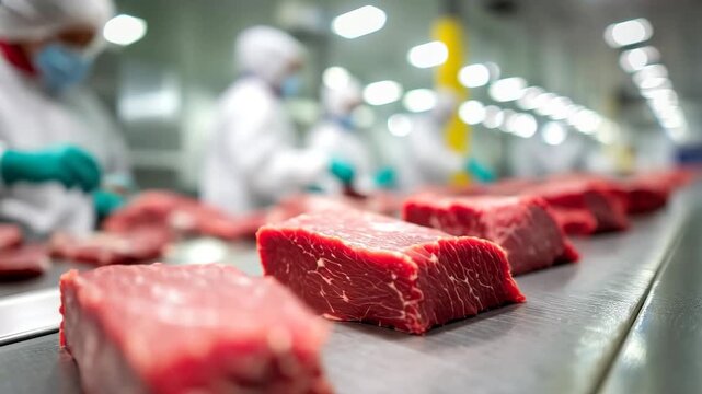 食肉工場での加工ラインと衛生管理