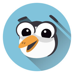 Toucan cartoon circle icon