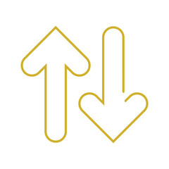 Yellow arrows line icon.svg