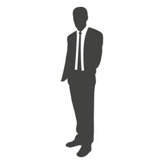 Young businessman standing silhouette