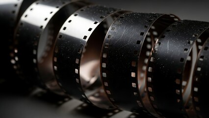Film reel close-up - A vintage cinematic journey through time.