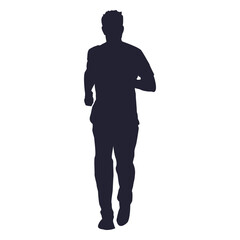 Obraz premium Boy marathon running silhouette