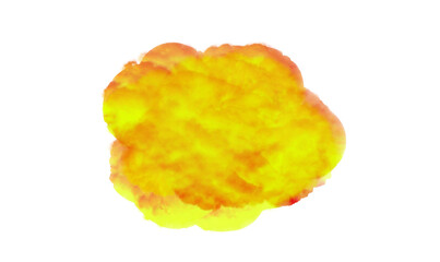 Explosion burst of bright orange and yellow fire and smoke
