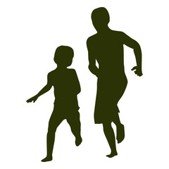 Fototapeta premium Boys playing silhouette