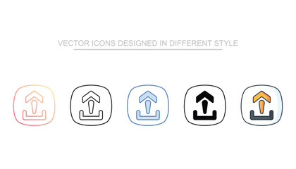 Upload Arrow line icon vector stock with white background