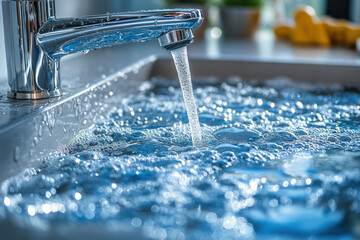 Water flowing down a water fae.