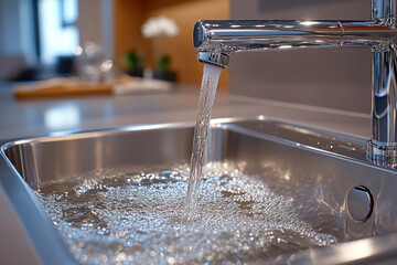Water running down a sink.