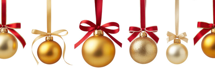 PNG Elegant gold ornaments with ribbons, element set on transparent background 
