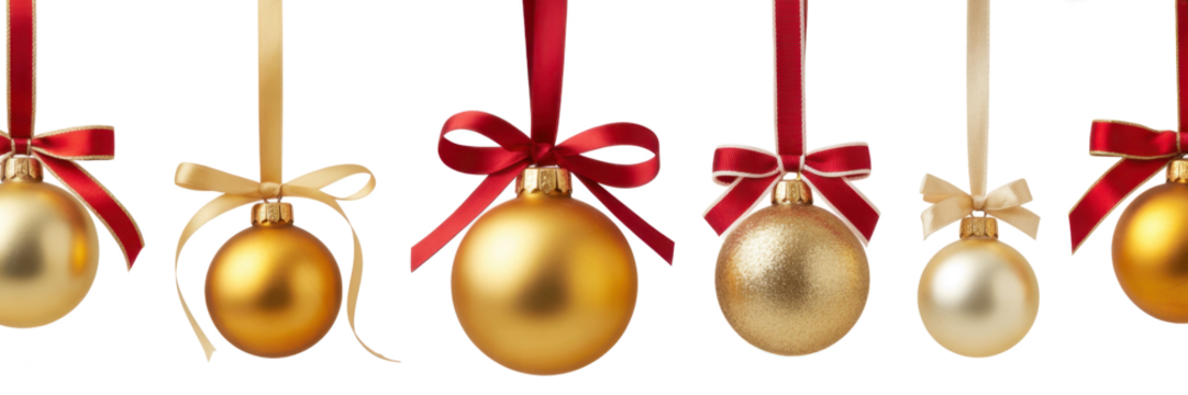 PNG Elegant gold ornaments with ribbons, element set on transparent background 
 - Powered by Adobe