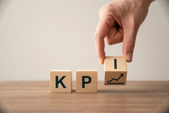 Achieve key performance indicators with this visual metaphor for business success and growth using KPIs, a modern concept