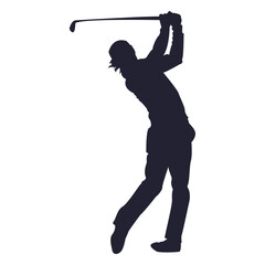 Golf player shooting silhouette