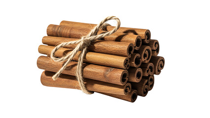 Cinnamon Sticks Bundle Isolated on Transparent Background Aromatic Spice for Culinary Delights