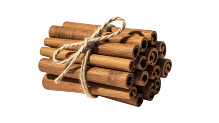 Cinnamon Sticks Bundle Isolated on Transparent Background Aromatic Spice for Culinary Delights