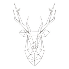 Polygonal reindeer head 23
